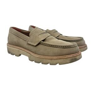 Rag & Bone Suede Penny Loafers Vibram Lug Sole Chunky Tan Mens US 12 EU 45